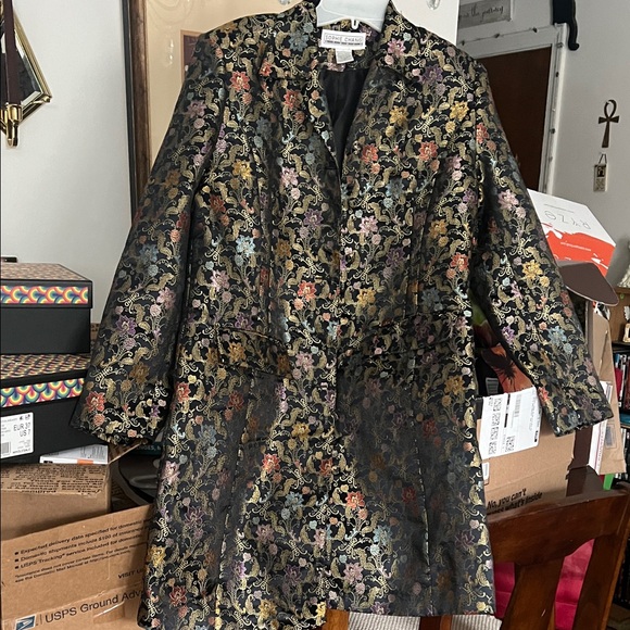 Sophie Chang Studio Jackets & Blazers - Floral Brocade Women's Coat